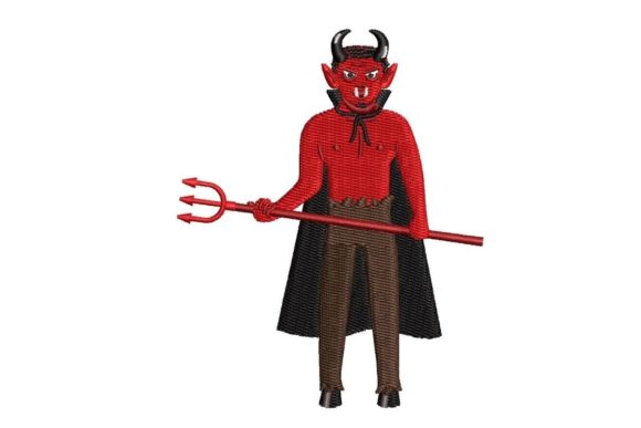 Devil Mascot Holding a Pitchfork