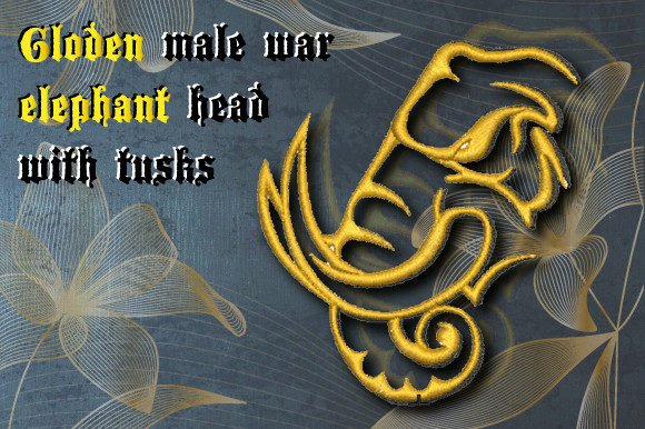Golden War Elephant Head with Tusks Review: A Luxurious Embroidery Design