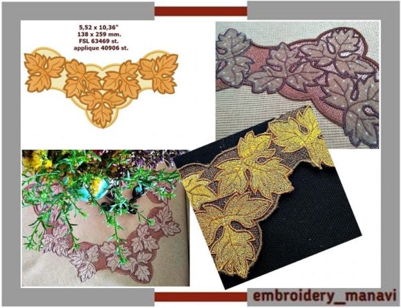 Grape Leaves Cutwork FSL and Applique Review for Seasonal Embroidery