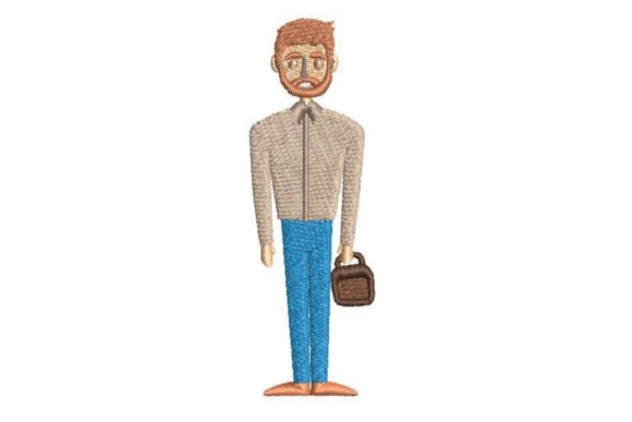 Man Cartoon: A Versatile Embroidery Design for Seasonal Projects