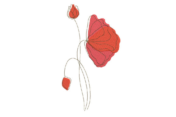 Poppy or Rose Flowers: A Versatile Embroidery Design for Creative Sellers
